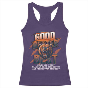 Good Better Best Motivational Fierce Graphic Racerback Tank Top TS02 Purple Print Your Wear