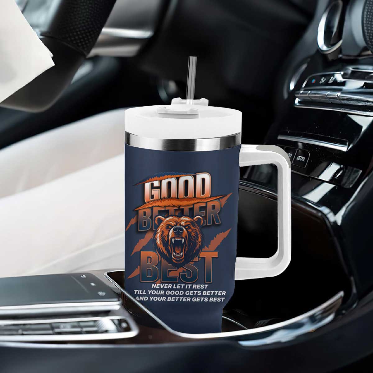 Good Better Best Motivational Fierce Graphic Tumbler With Handle TS02 Print Your Wear