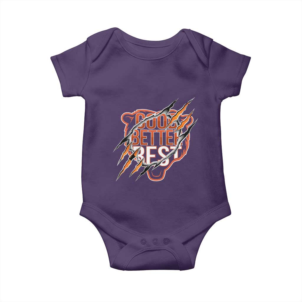 Good Better Best Graphic Baby Onesie Motivational Football Fans TS02 Purple Print Your Wear