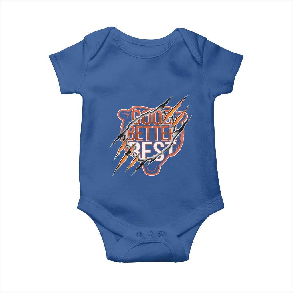 Good Better Best Graphic Baby Onesie Motivational Football Fans TS02 Royal Blue Print Your Wear