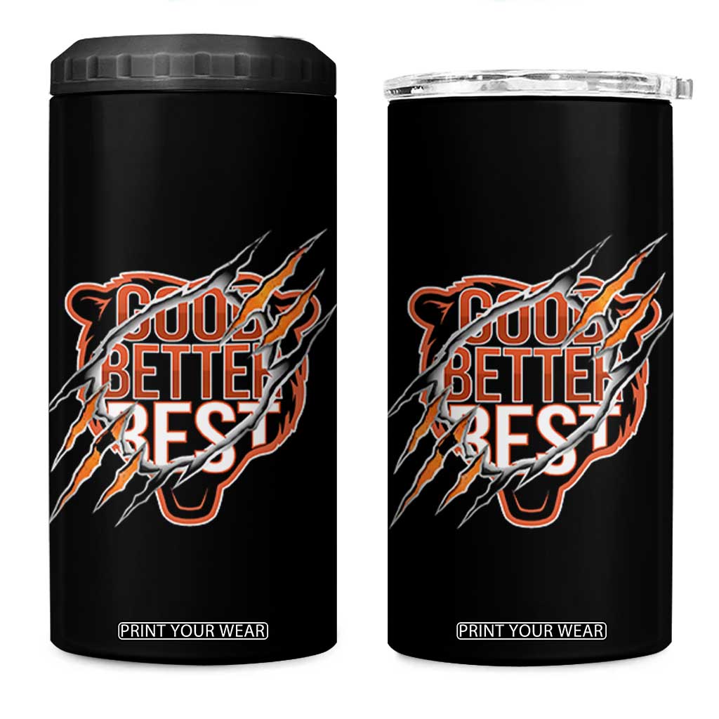 Good Better Best Graphic 4 in 1 Can Cooler Tumbler Motivational Football Fans TS02 One Size: 16 oz Black Print Your Wear