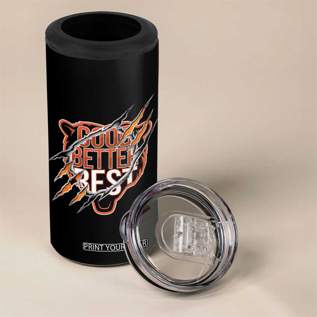 Good Better Best Graphic 4 in 1 Can Cooler Tumbler Motivational Football Fans TS02 Print Your Wear