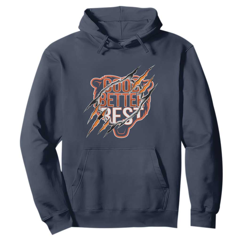 Good Better Best Graphic Hoodie Motivational Football Fans TS02 Navy Print Your Wear
