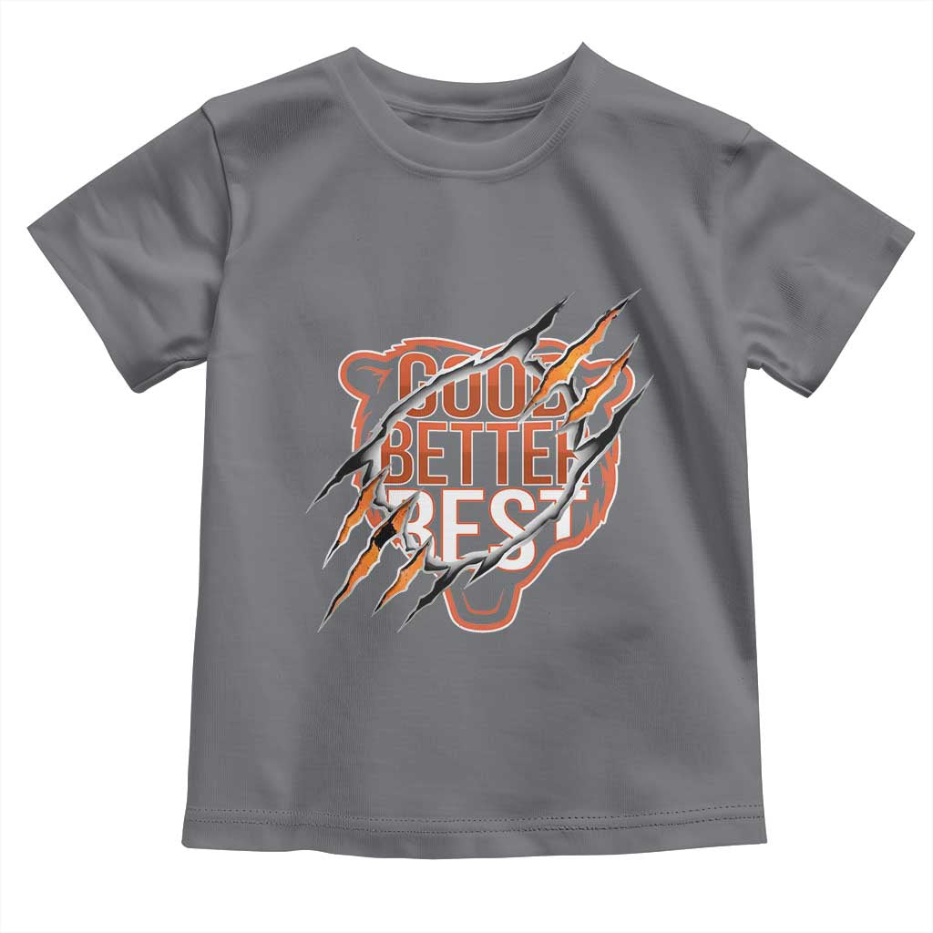 Good Better Best Graphic Toddler T Shirt Motivational Football Fans TS02 Charcoal Print Your Wear