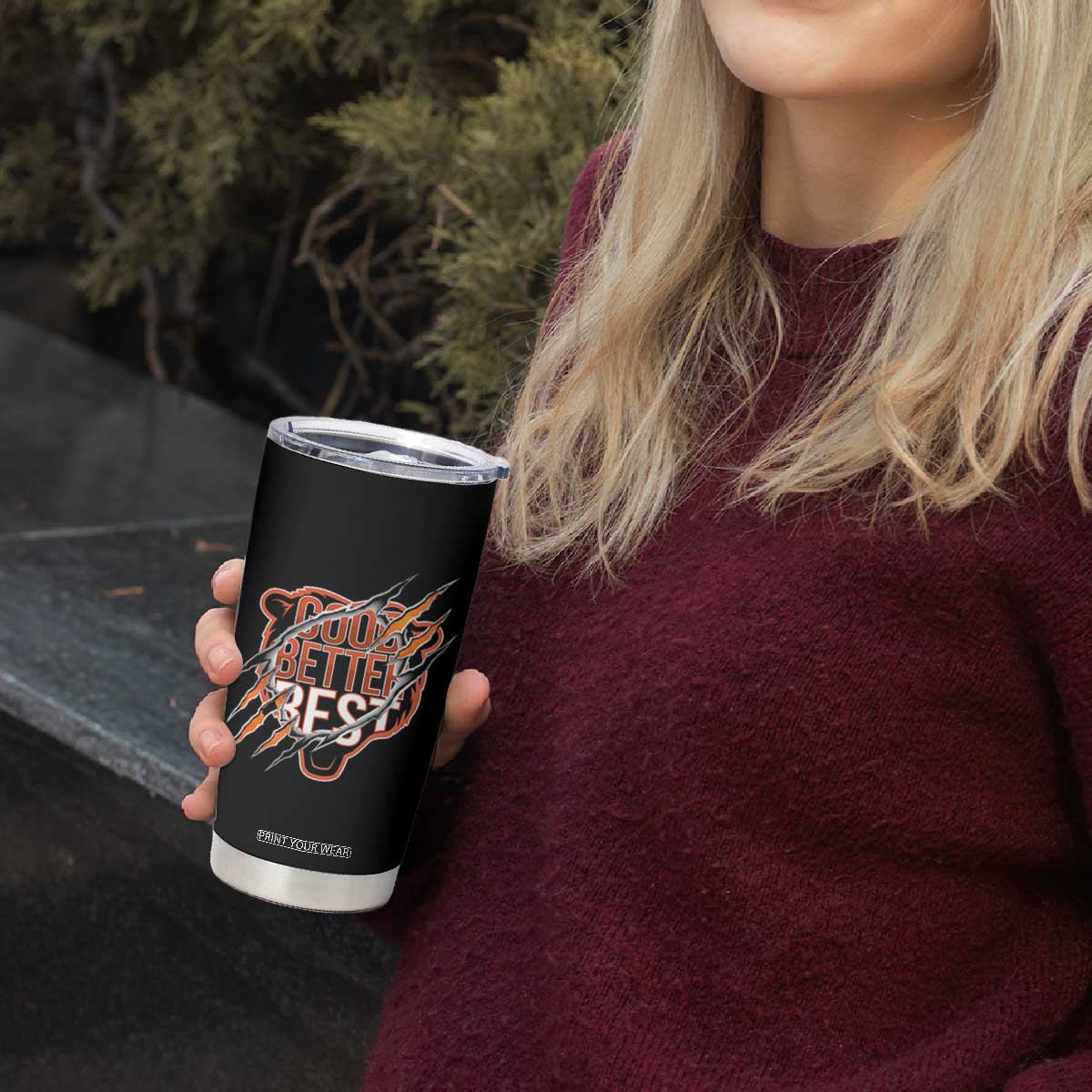 Good Better Best Graphic Tumbler Cup Motivational Football Fans TS02 Print Your Wear