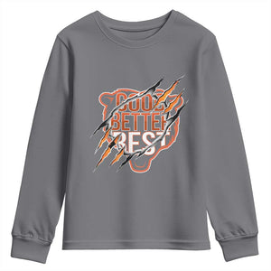Good Better Best Graphic Youth Sweatshirt Motivational Football Fans TS02 Charcoal Print Your Wear