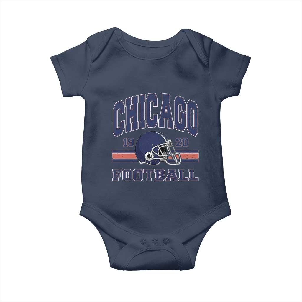 Chicago Football Lover Baby Onesie Windy City Pride Sports Fan TS02 Navy Print Your Wear