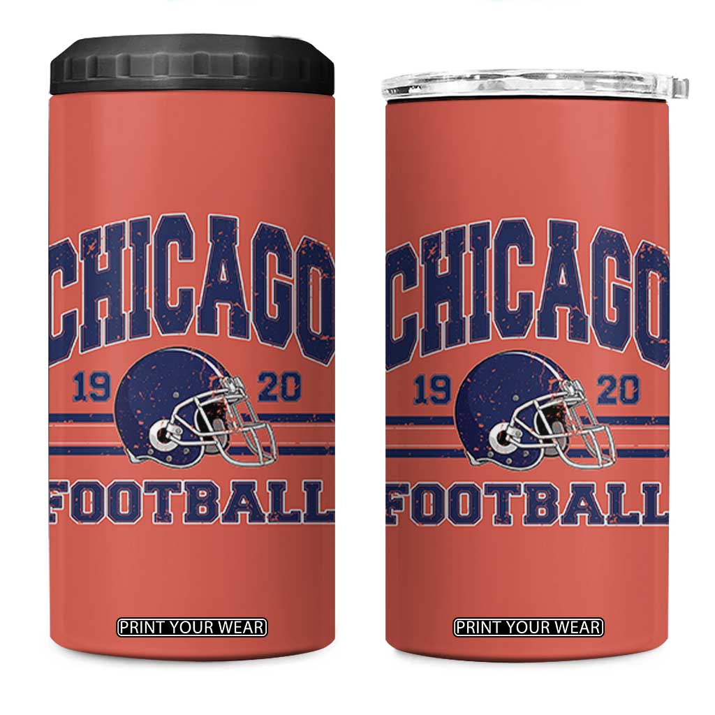 Chicago Football Lover 4 in 1 Can Cooler Tumbler Windy City Pride Sports Fan TS02 One Size: 16 oz Orange Print Your Wear