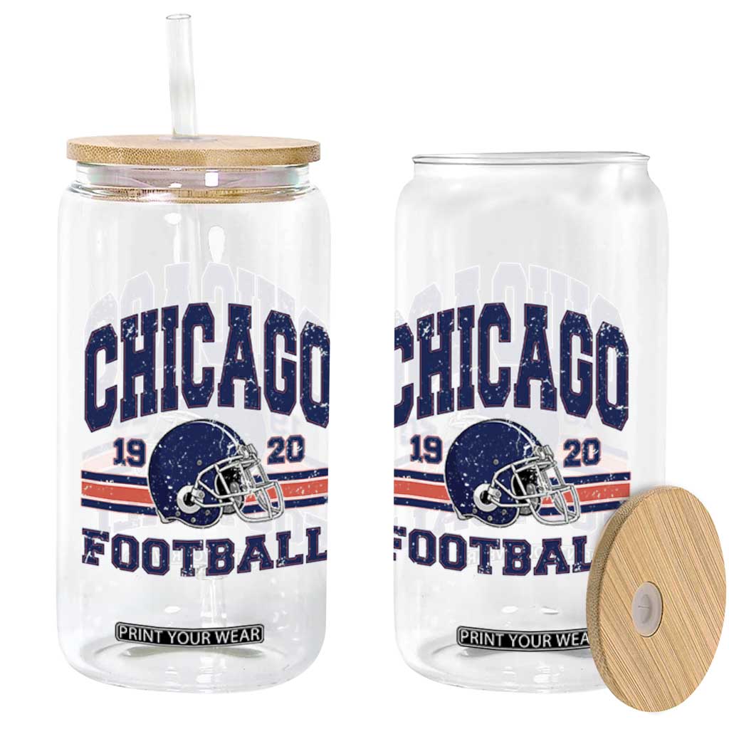 Chicago Football Lover Glass Can Windy City Pride Sports Fan TS02 Print Your Wear