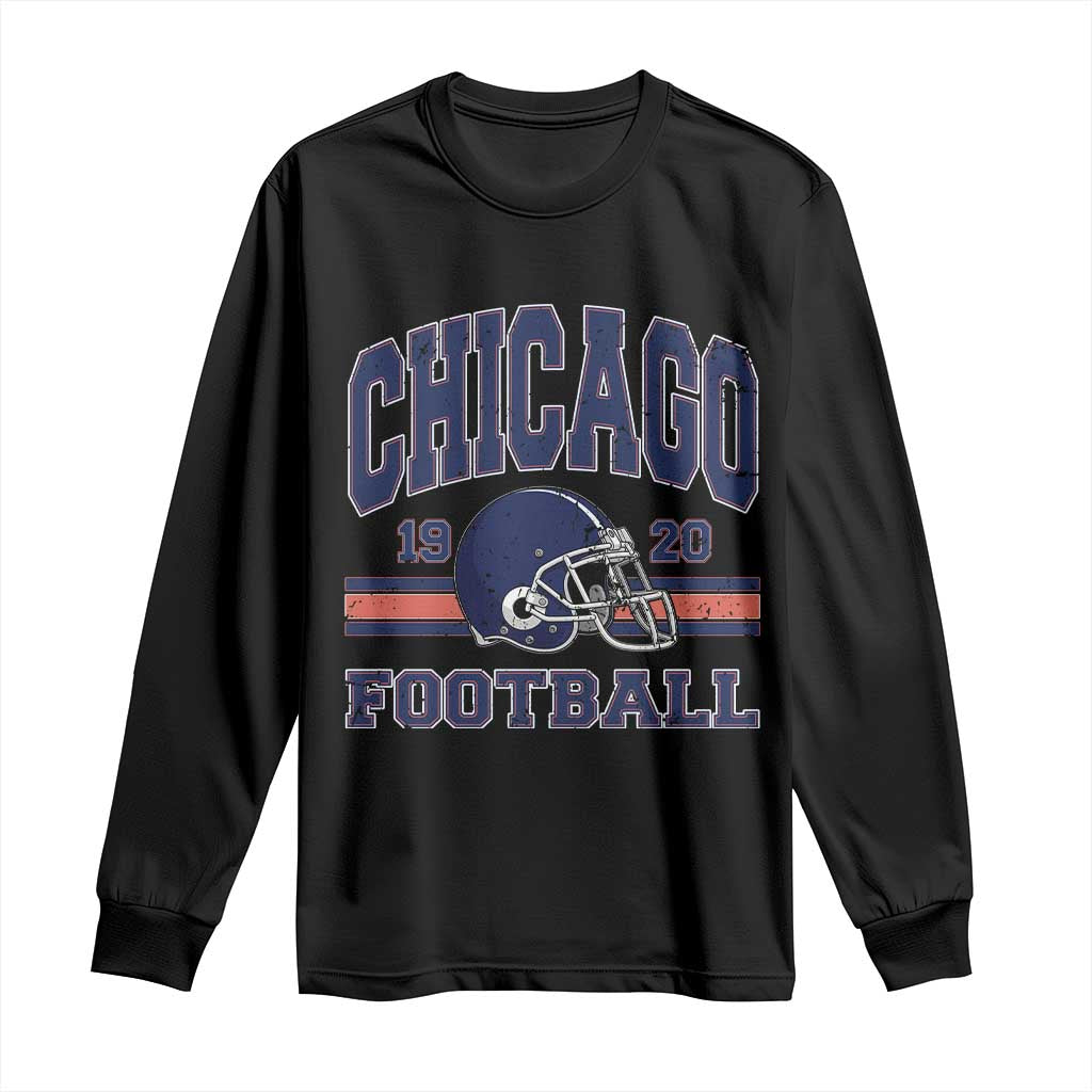 Chicago Football Lover Long Sleeve Shirt Windy City Pride Sports Fan TS02 Black Print Your Wear