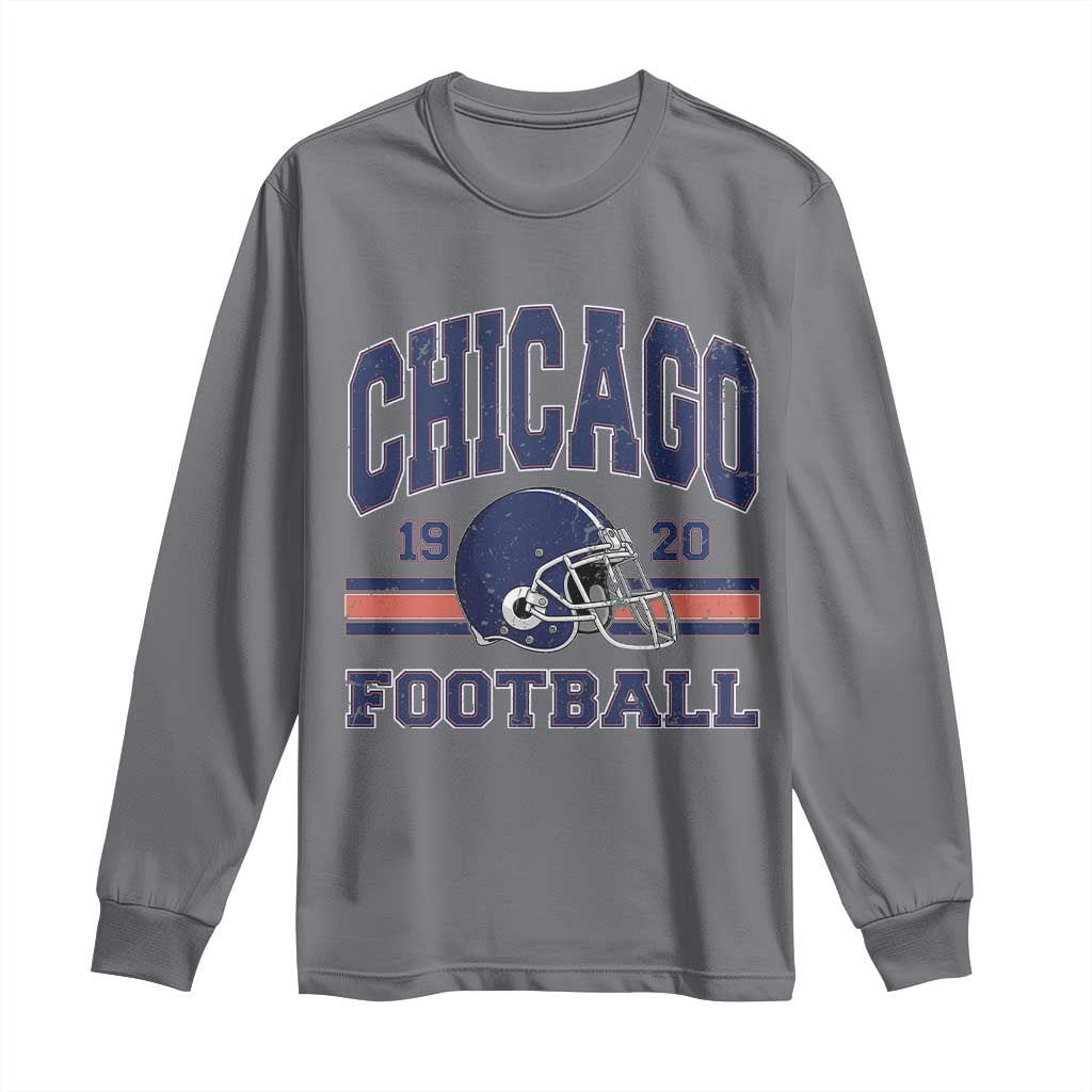 Chicago Football Lover Long Sleeve Shirt Windy City Pride Sports Fan TS02 Charcoal Print Your Wear