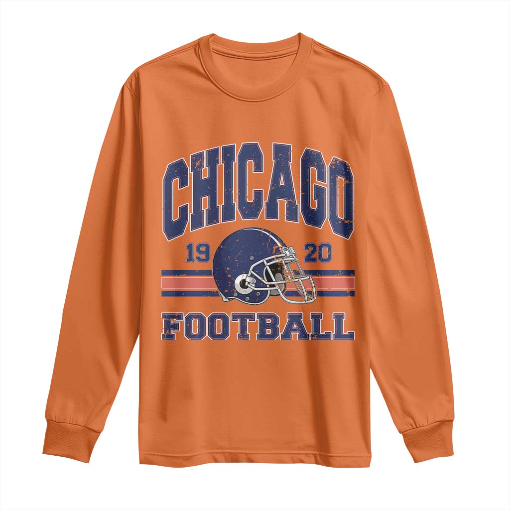 Chicago Football Lover Long Sleeve Shirt Windy City Pride Sports Fan TS02 Orange Print Your Wear