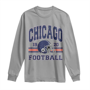 Chicago Football Lover Long Sleeve Shirt Windy City Pride Sports Fan TS02 Sport Gray Print Your Wear