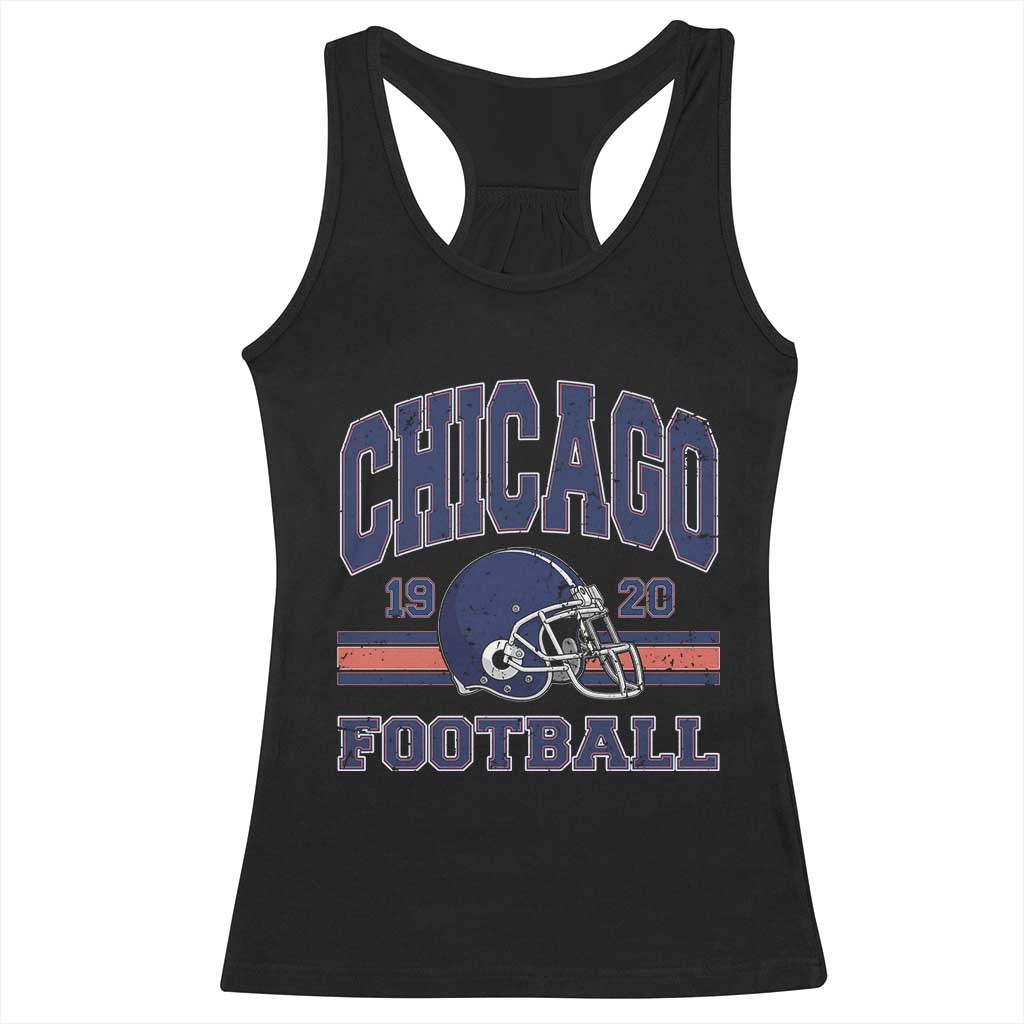 Chicago Football Lover Racerback Tank Top Windy City Pride Sports Fan TS02 Black Print Your Wear