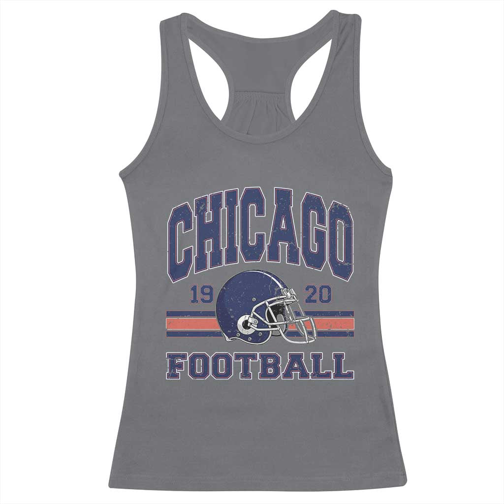 Chicago Football Lover Racerback Tank Top Windy City Pride Sports Fan TS02 Charcoal Print Your Wear
