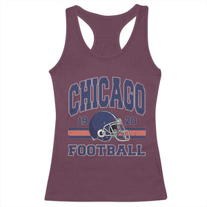 Chicago Football Lover Racerback Tank Top Windy City Pride Sports Fan TS02 Maroon Print Your Wear