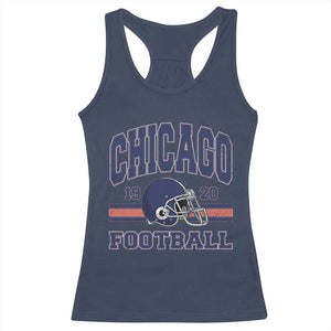 Chicago Football Lover Racerback Tank Top Windy City Pride Sports Fan TS02 Navy Print Your Wear