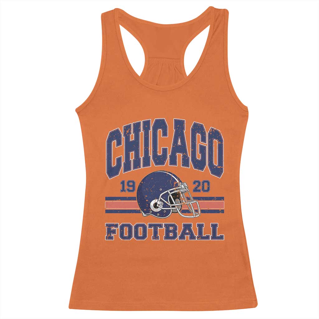Chicago Football Lover Racerback Tank Top Windy City Pride Sports Fan TS02 Orange Print Your Wear