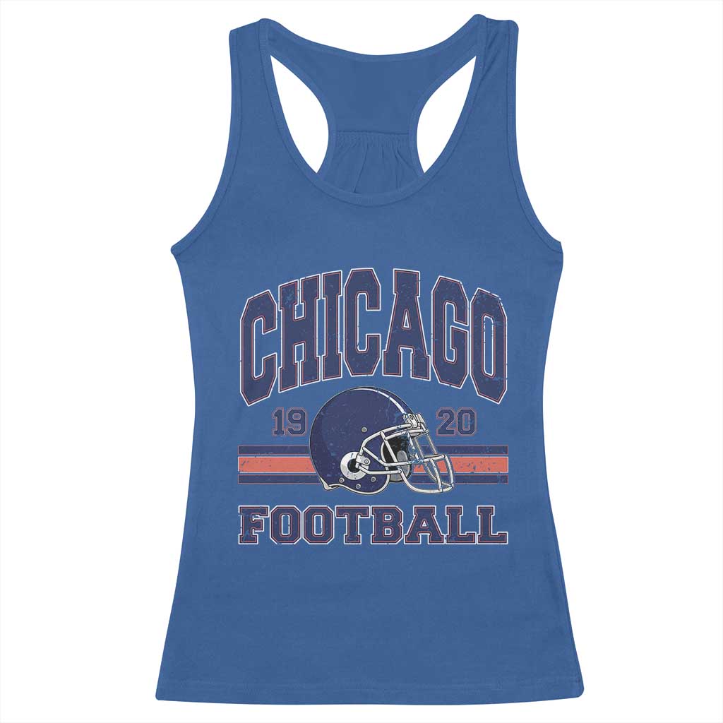 Chicago Football Lover Racerback Tank Top Windy City Pride Sports Fan TS02 Royal Blue Print Your Wear