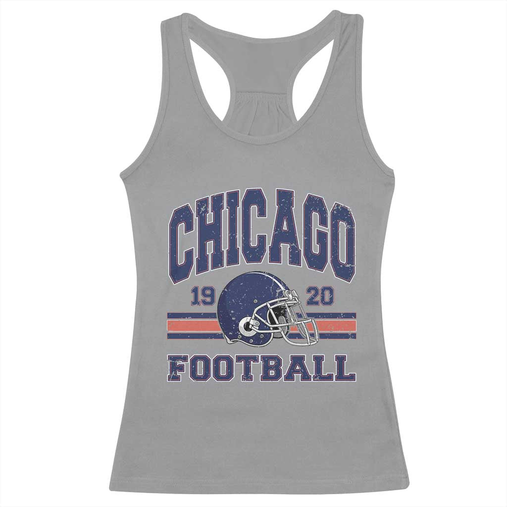 Chicago Football Lover Racerback Tank Top Windy City Pride Sports Fan TS02 Sport Gray Print Your Wear
