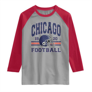 Chicago Football Lover Raglan Shirt Windy City Pride Sports Fan TS02 Sport Gray Red Print Your Wear