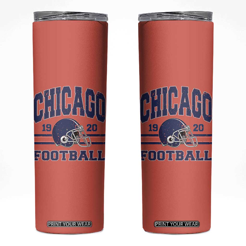 Chicago Football Lover Skinny Tumbler Windy City Pride Sports Fan TS02 Orange Print Your Wear