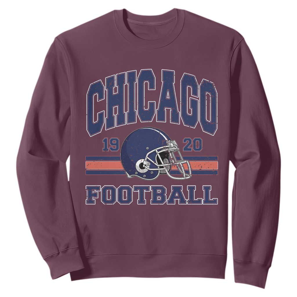 Chicago Football Lover Sweatshirt Windy City Pride Sports Fan TS02 Maroon Print Your Wear