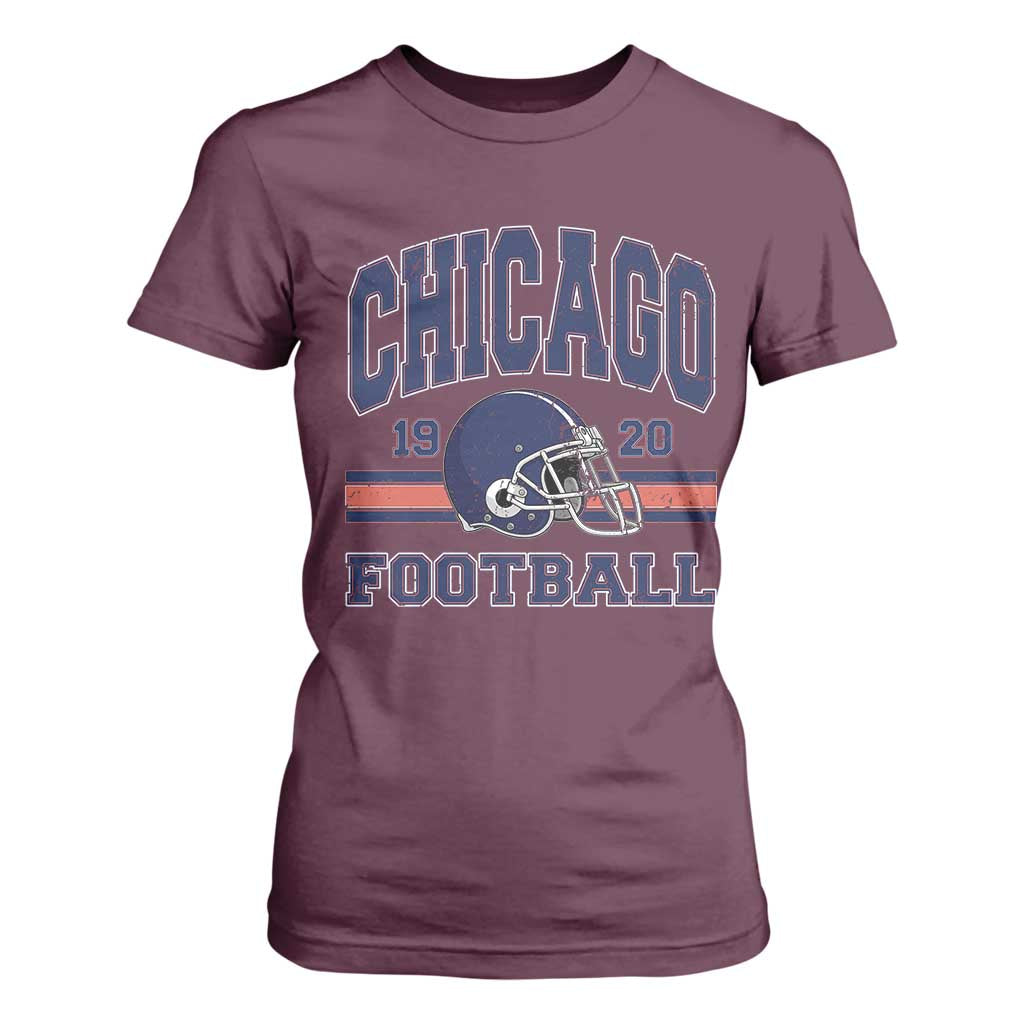 Chicago Football Lover T Shirt For Women Windy City Pride Sports Fan TS02 Maroon Print Your Wear