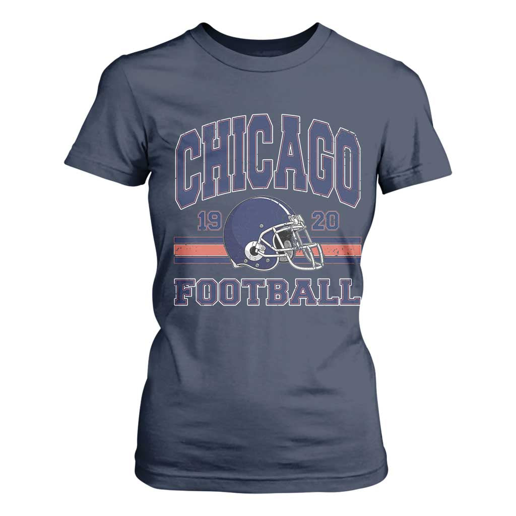 Chicago Football Lover T Shirt For Women Windy City Pride Sports Fan TS02 Navy Print Your Wear