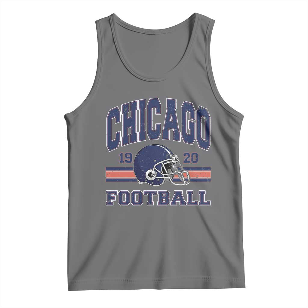 Chicago Football Lover Tank Top Windy City Pride Sports Fan TS02 Black Heather Print Your Wear