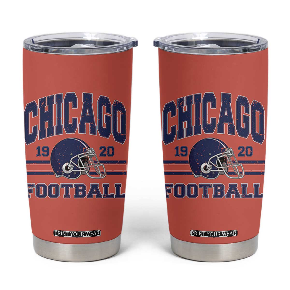Chicago Football Lover Tumbler Cup Windy City Pride Sports Fan TS02 Orange Print Your Wear