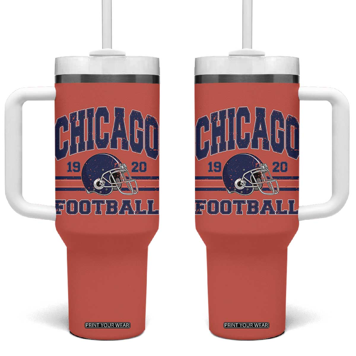 Chicago Football Lover Tumbler With Handle Windy City Pride Sports Fan - Print Your Wear