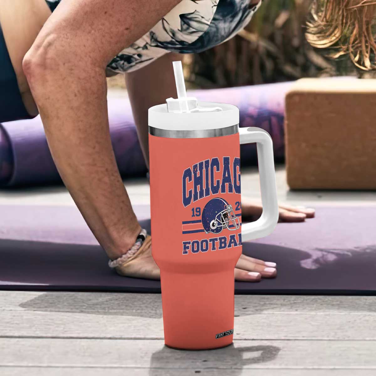 Chicago Football Lover Tumbler With Handle Windy City Pride Sports Fan TS02 Print Your Wear
