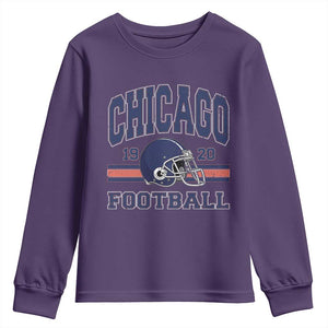 Chicago Football Lover Youth Sweatshirt Windy City Pride Sports Fan TS02 Purple Print Your Wear