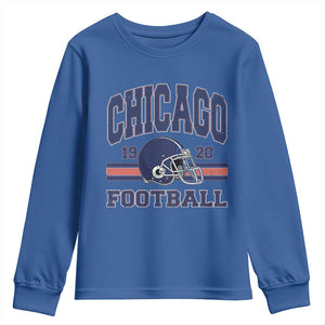 Chicago Football Lover Youth Sweatshirt Windy City Pride Sports Fan TS02 Royal Blue Print Your Wear