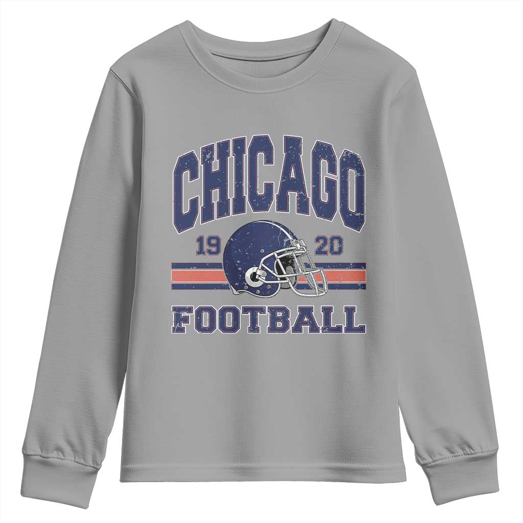 Chicago Football Lover Youth Sweatshirt Windy City Pride Sports Fan TS02 Sport Gray Print Your Wear