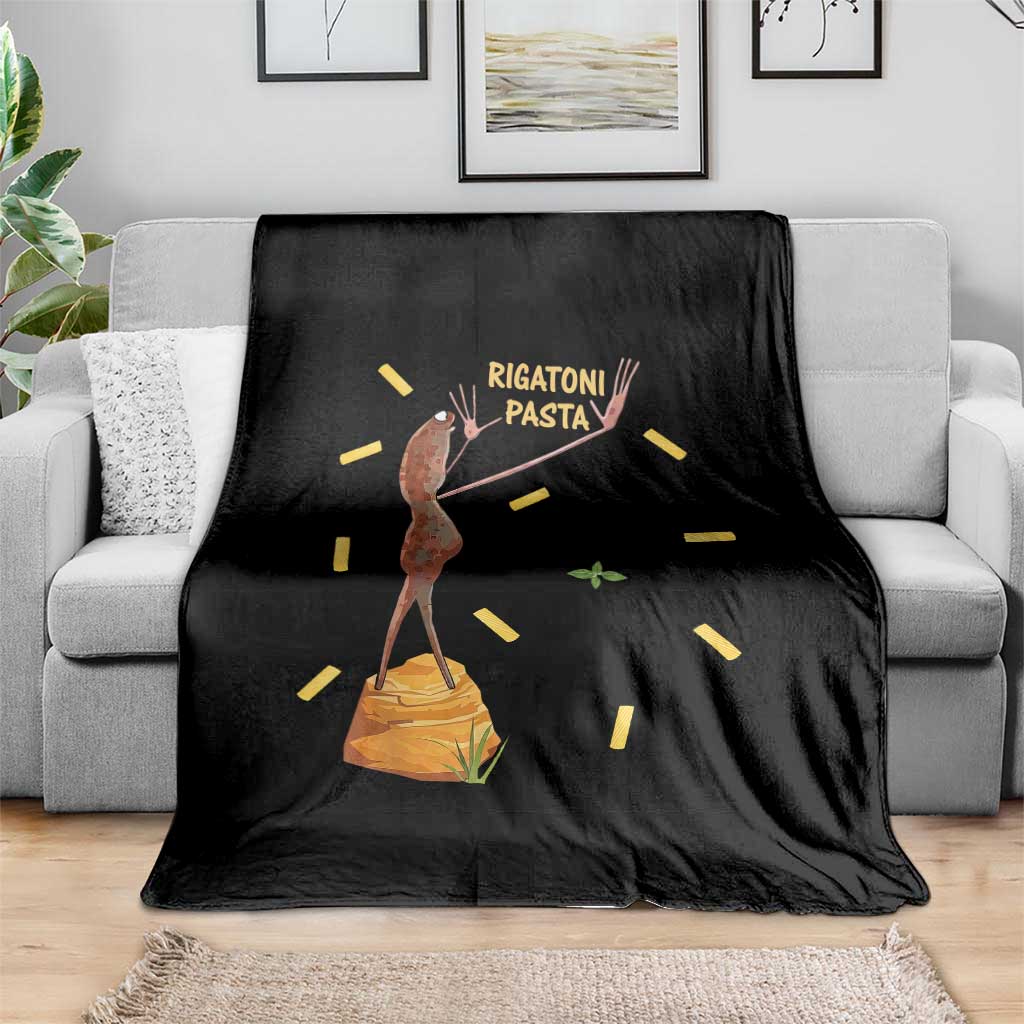 Funny Rigatoni Pasta Marcus The Worm Throw Blanket Dramatic Pasta Lover Foodie Meme TS02 Print Your Wear