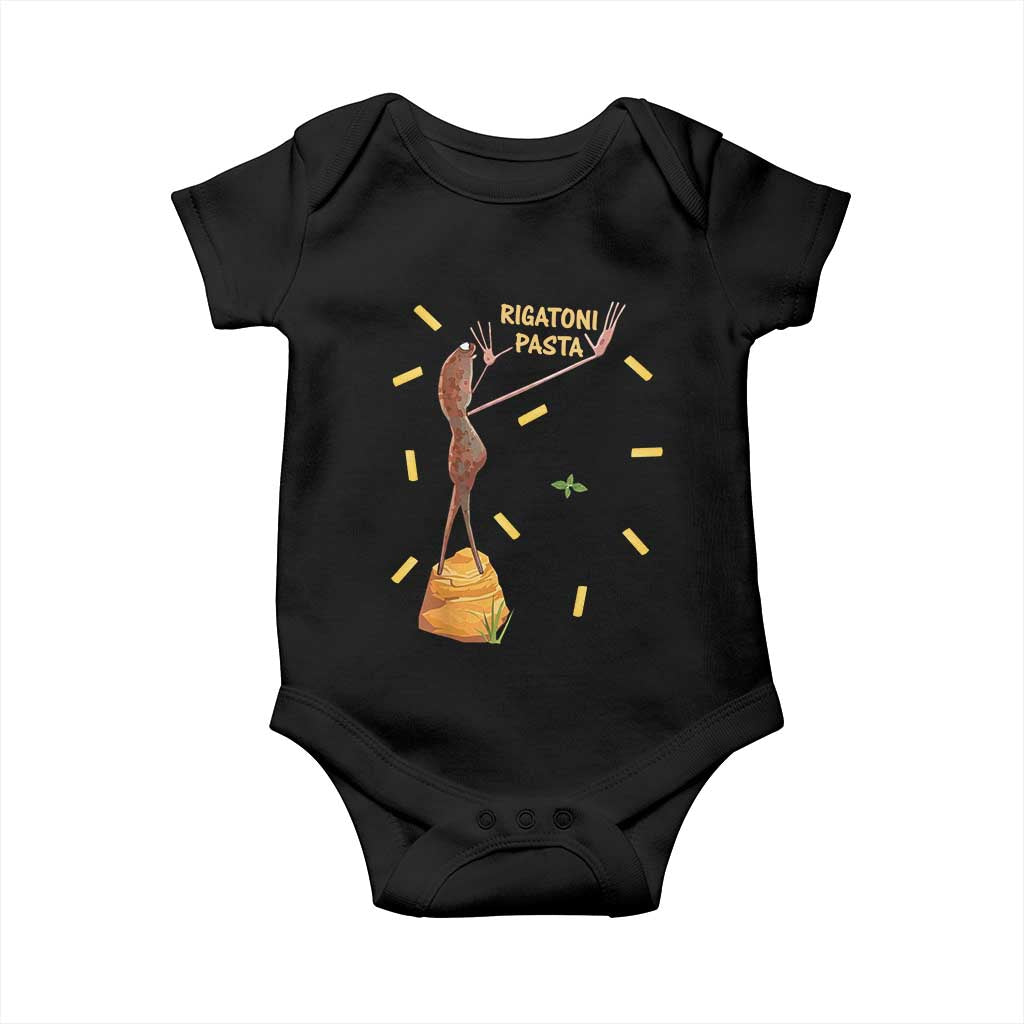 Funny Rigatoni Pasta Marcus The Worm Baby Onesie Dramatic Pasta Lover Foodie Meme TS02 Black Print Your Wear
