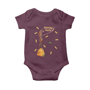 Funny Rigatoni Pasta Marcus The Worm Baby Onesie Dramatic Pasta Lover Foodie Meme TS02 Maroon Print Your Wear