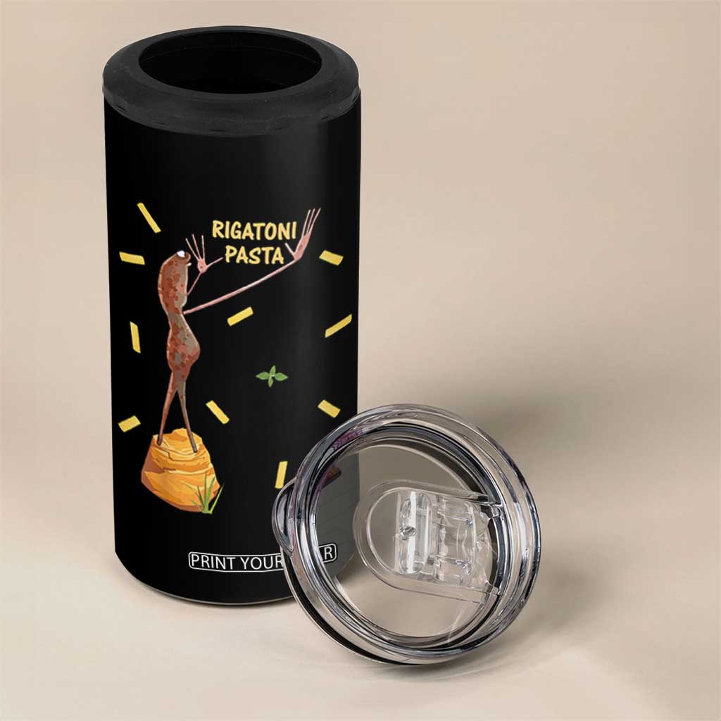 Funny Rigatoni Pasta Marcus The Worm 4 in 1 Can Cooler Tumbler Dramatic Pasta Lover Foodie Meme TS02 Print Your Wear