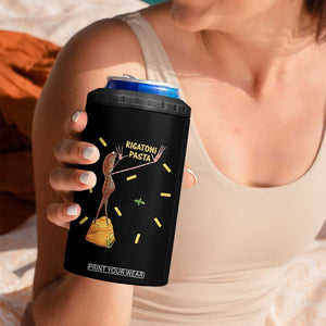 Funny Rigatoni Pasta Marcus The Worm 4 in 1 Can Cooler Tumbler Dramatic Pasta Lover Foodie Meme TS02 Print Your Wear