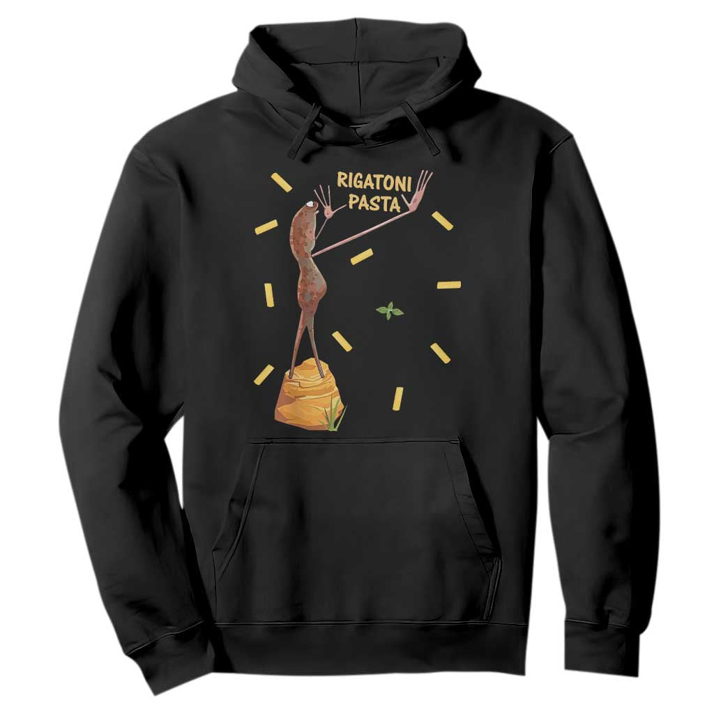 Funny Rigatoni Pasta Marcus The Worm Hoodie Dramatic Pasta Lover Foodie Meme TS02 Black Print Your Wear