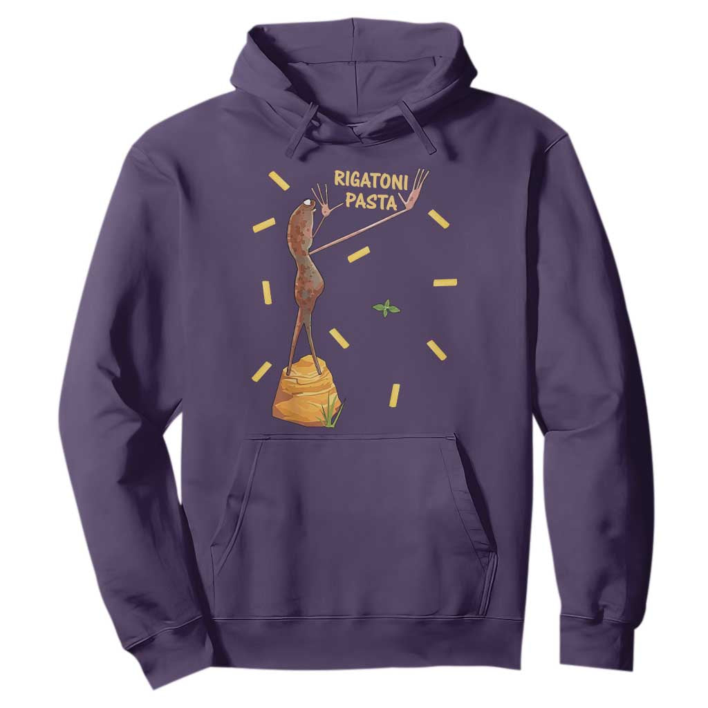 Funny Rigatoni Pasta Marcus The Worm Hoodie Dramatic Pasta Lover Foodie Meme TS02 Purple Print Your Wear