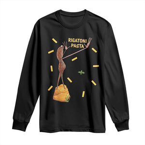 Funny Rigatoni Pasta Marcus The Worm Long Sleeve Shirt Dramatic Pasta Lover Foodie Meme TS02 Black Print Your Wear