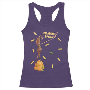 Funny Rigatoni Pasta Marcus The Worm Racerback Tank Top Dramatic Pasta Lover Foodie Meme TS02 Purple Print Your Wear