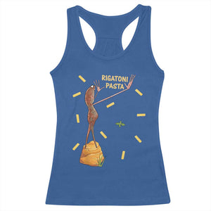 Funny Rigatoni Pasta Marcus The Worm Racerback Tank Top Dramatic Pasta Lover Foodie Meme TS02 Royal Blue Print Your Wear