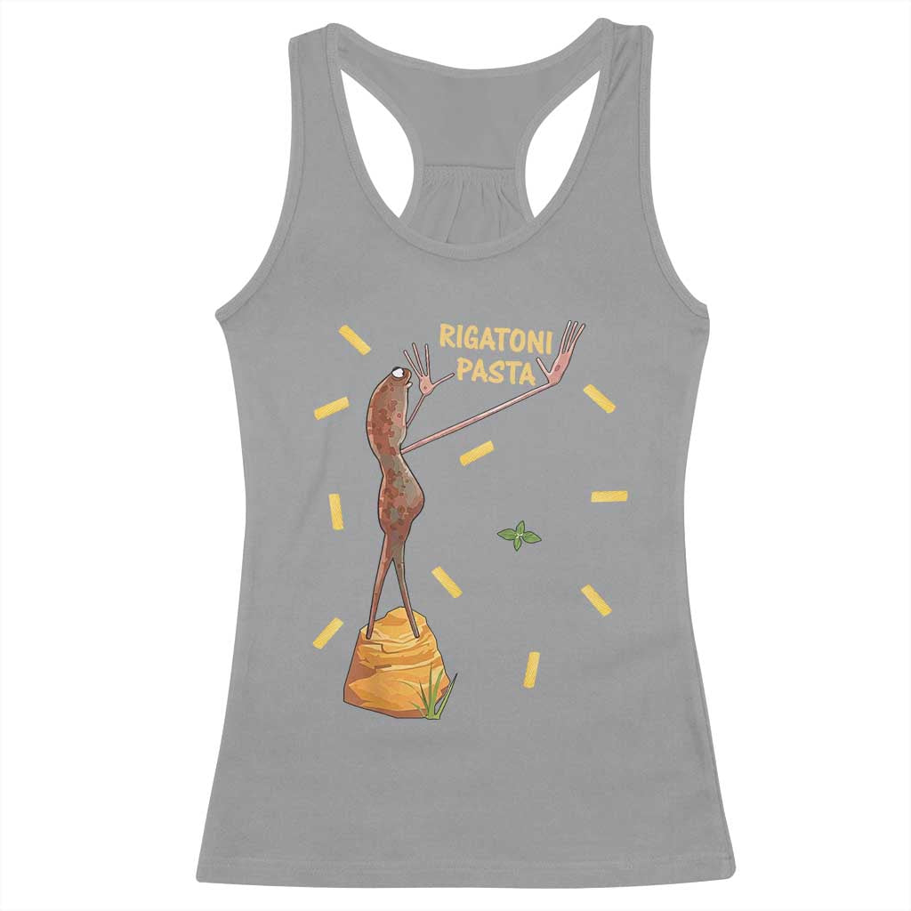 Funny Rigatoni Pasta Marcus The Worm Racerback Tank Top Dramatic Pasta Lover Foodie Meme TS02 Sport Gray Print Your Wear