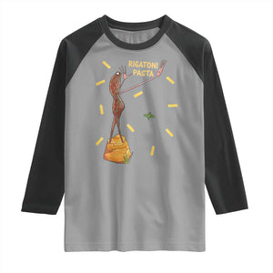 Funny Rigatoni Pasta Marcus The Worm Raglan Shirt Dramatic Pasta Lover Foodie Meme TS02 Sport Gray Black Print Your Wear