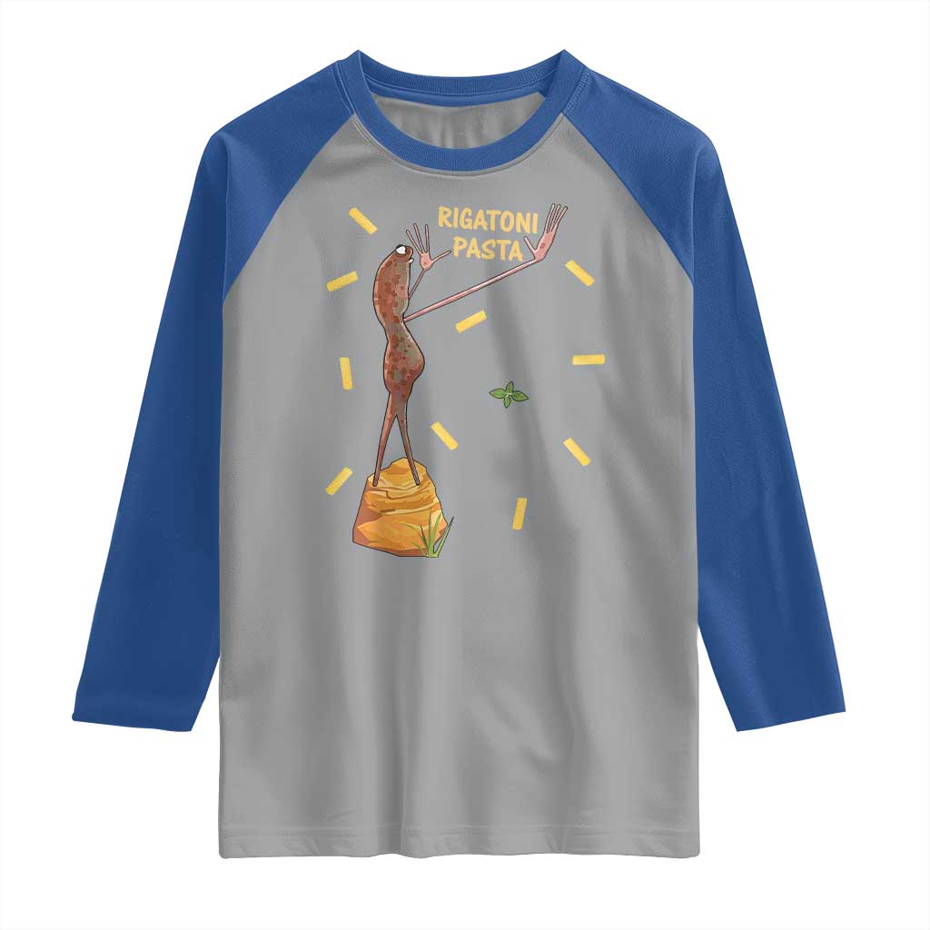 Funny Rigatoni Pasta Marcus The Worm Raglan Shirt Dramatic Pasta Lover Foodie Meme TS02 Sport Gray Royal Print Your Wear