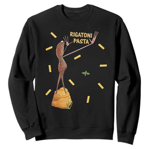 Funny Rigatoni Pasta Marcus The Worm Sweatshirt Dramatic Pasta Lover Foodie Meme TS02 Black Print Your Wear